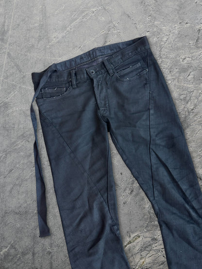 Old Rick Owens Drkshdw Waxed Spiral Cut Denim