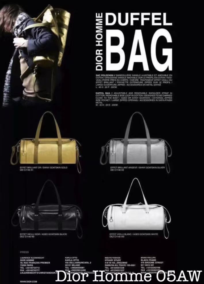 Dior Homme AW05 Gold Drum Duffel Bag