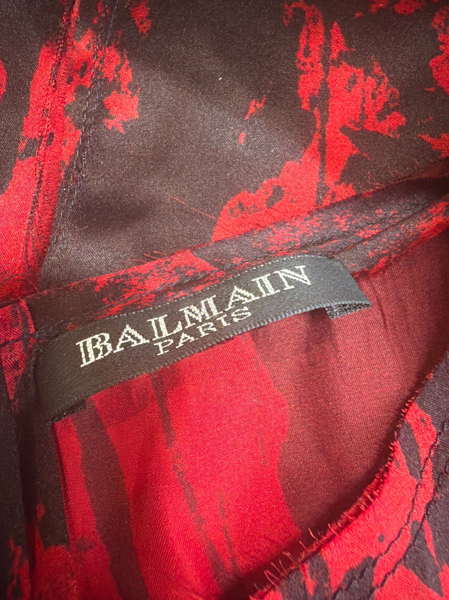 Balmain SS11 Paint Splatter Silk Top