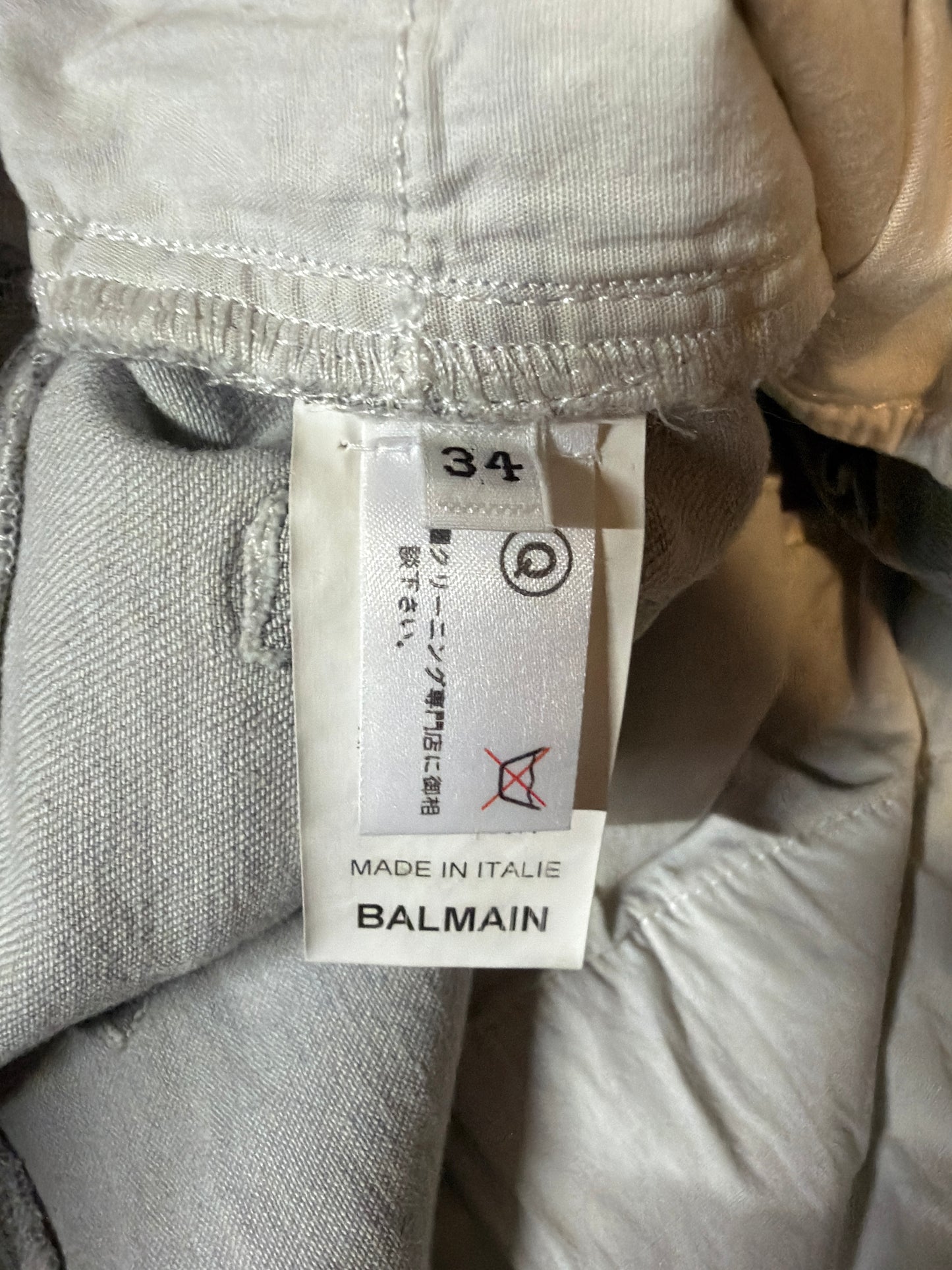 Balmain AW12 Marbled Biker Denim