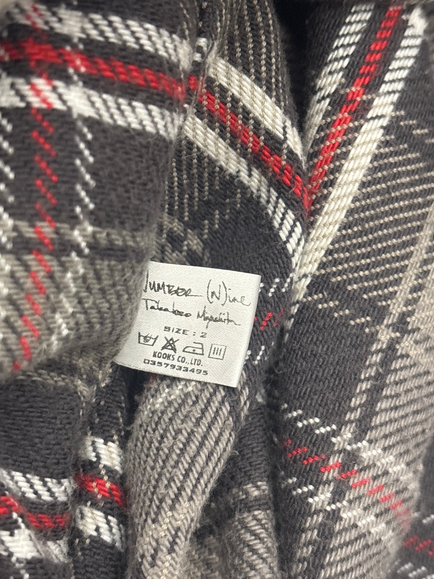 Number (N)ine AW05 THS Flannel Hoodie