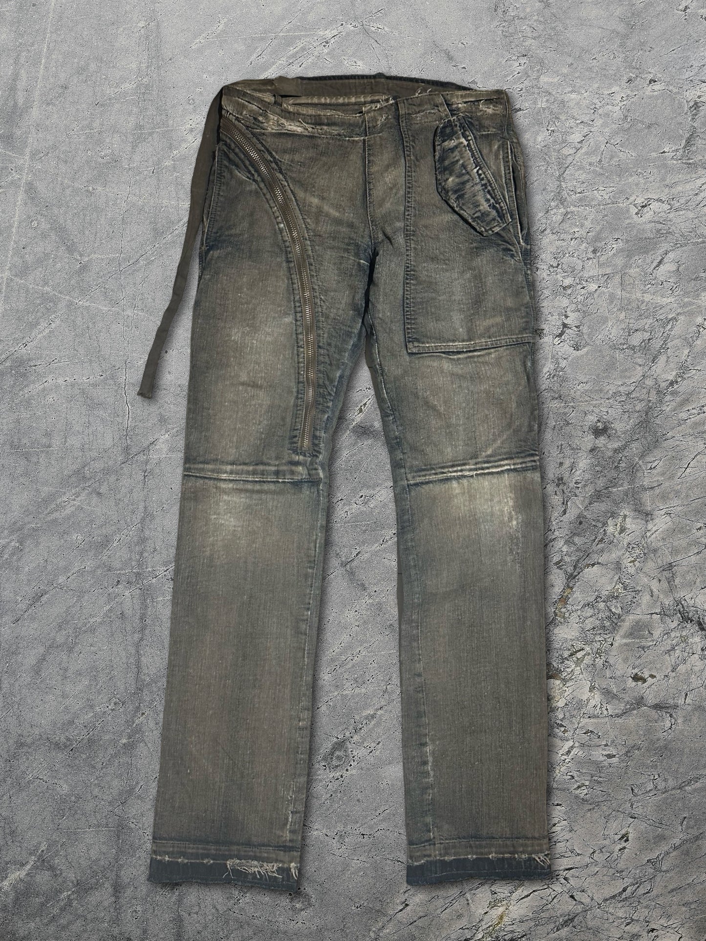 Rick Owens FW07 Double Layer Aircut Denim Dust Wash