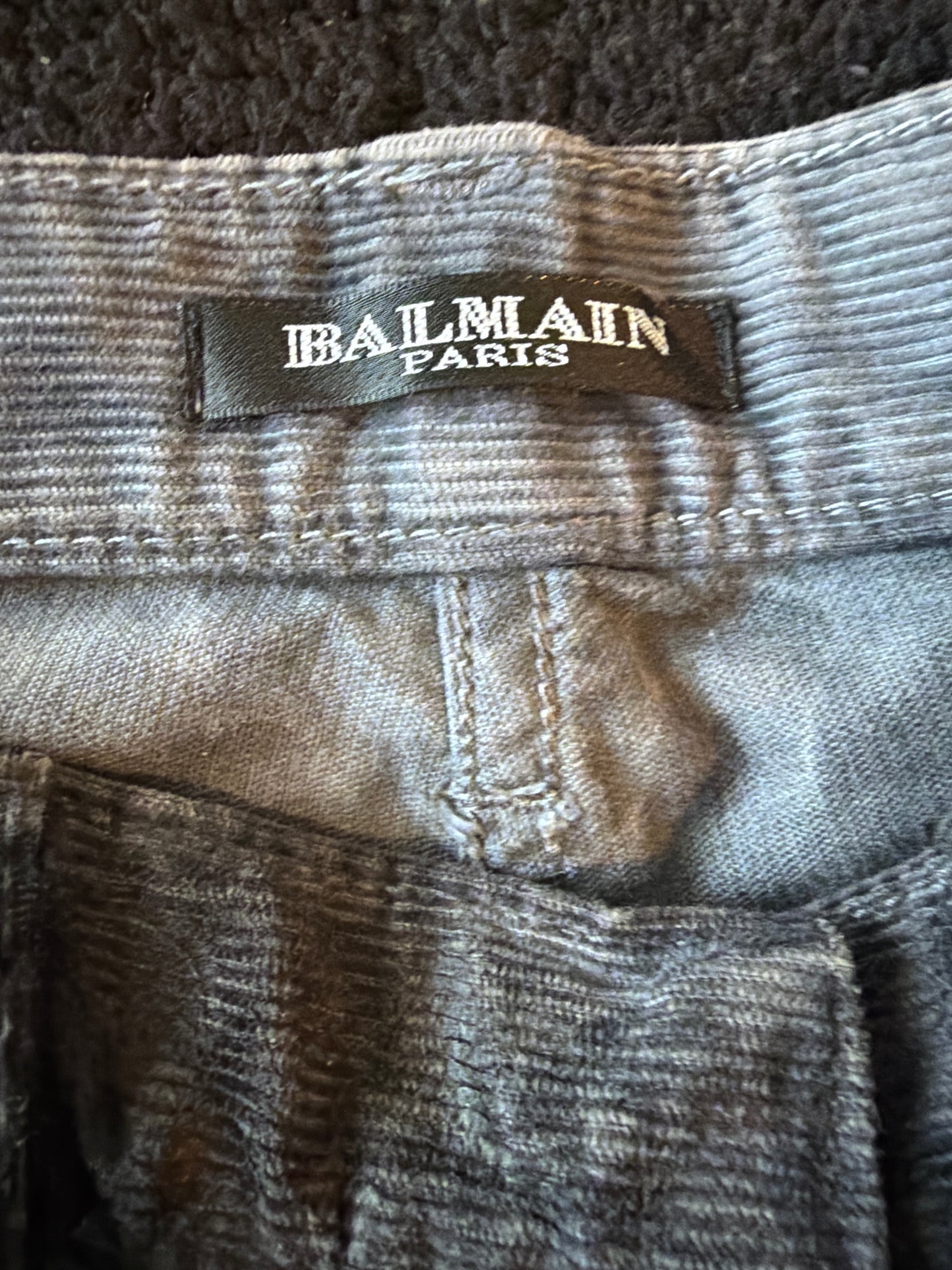 Balmain AW11 Coated Corduroy Pants