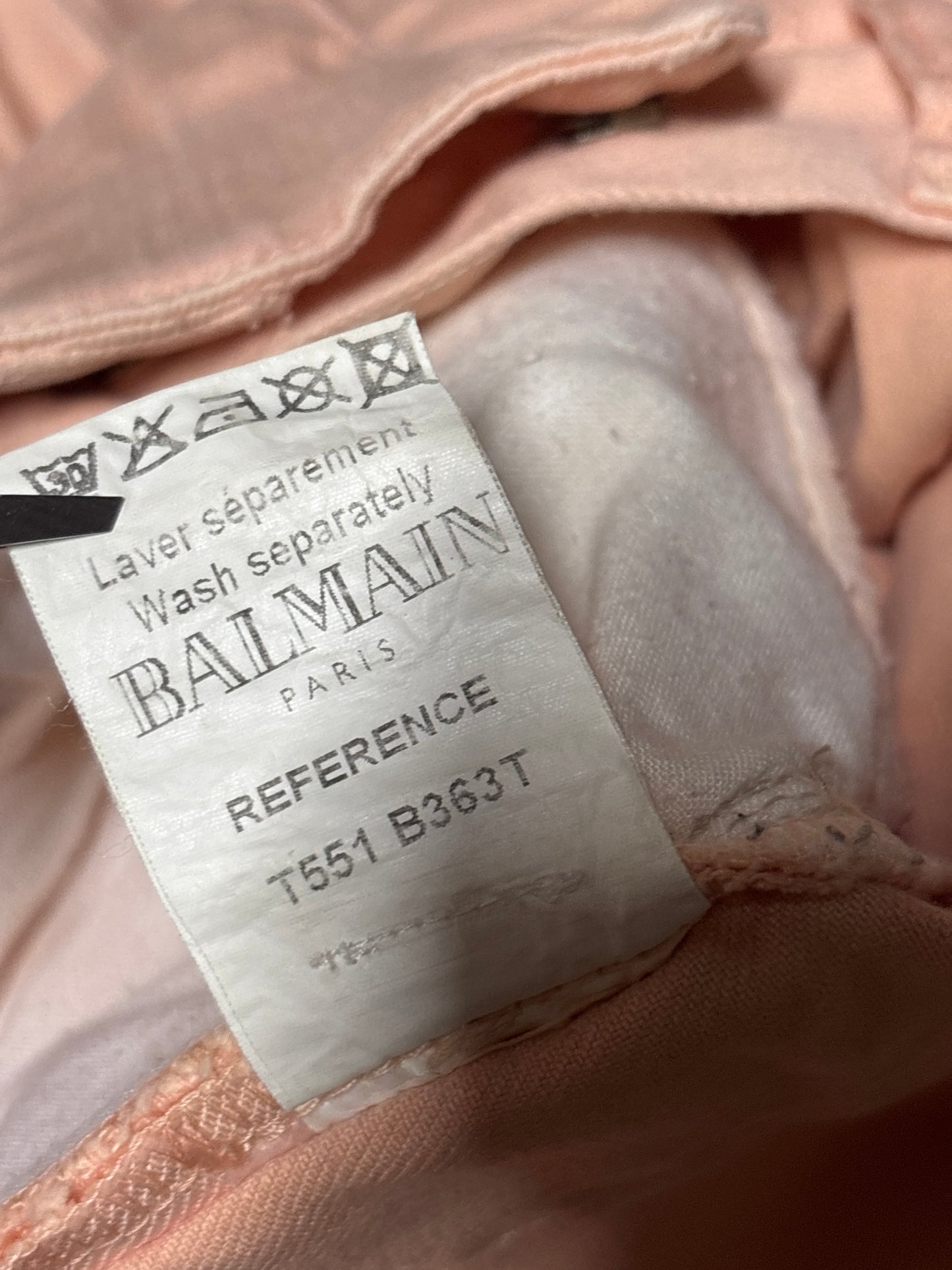 Balmain SS12 Pink Biker Denim