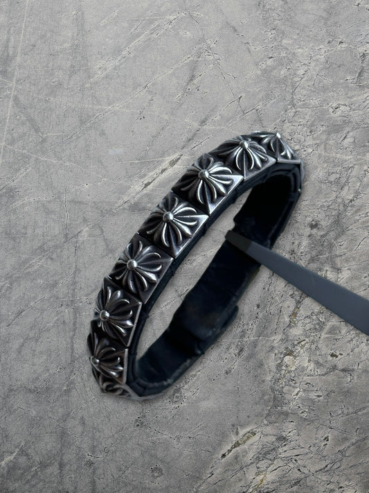 Chrome Hearts Pyramid Stud Leather Snap Bracelet