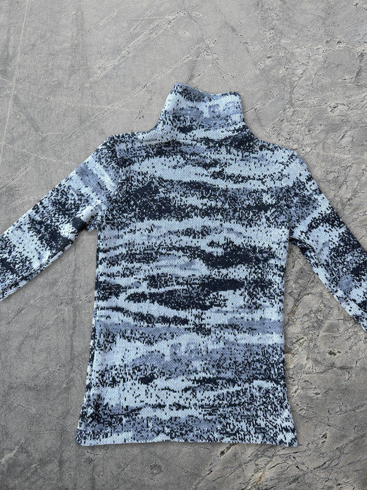 Raf Simons AW02 digi camo virginia creeper turtle neck