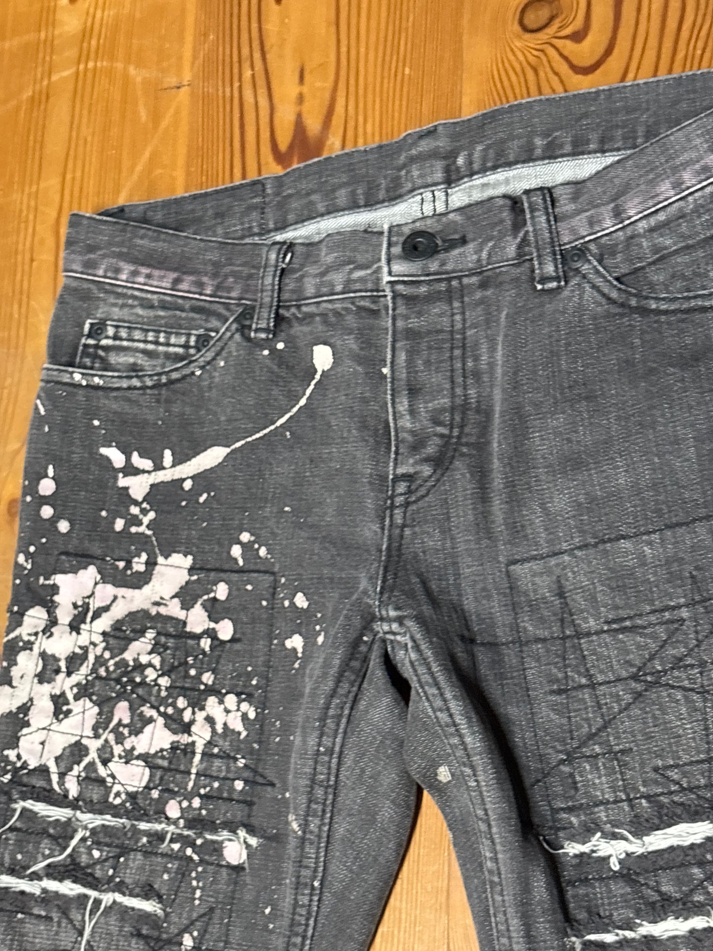 Hysteric Glamour Paint Splatter Crash Denim
