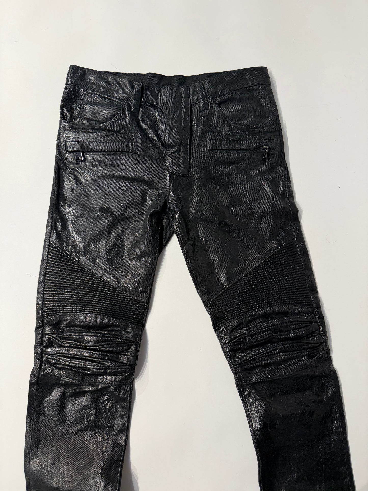 Balmain AW15 Wax Coated Denim