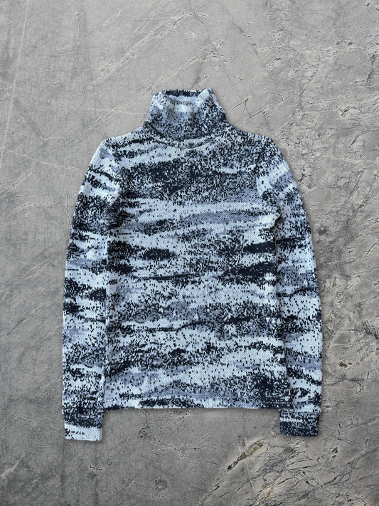 Raf Simons AW02 digi camo virginia creeper turtle neck