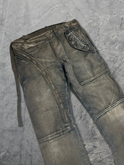 Rick Owens FW07 Double Layer Aircut Denim Dust Wash