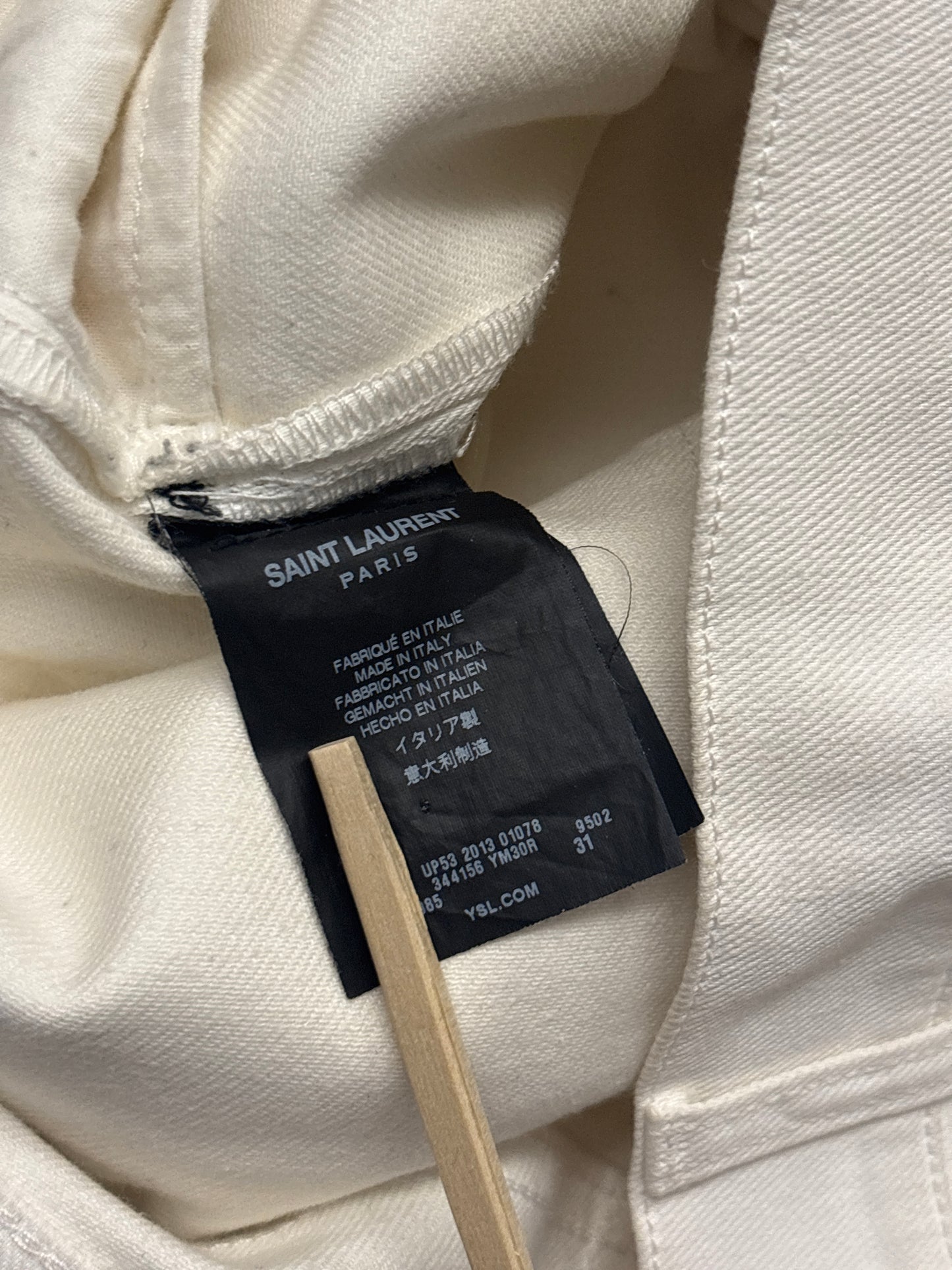 Saint Laurent Paris SS14 White D02 Denim