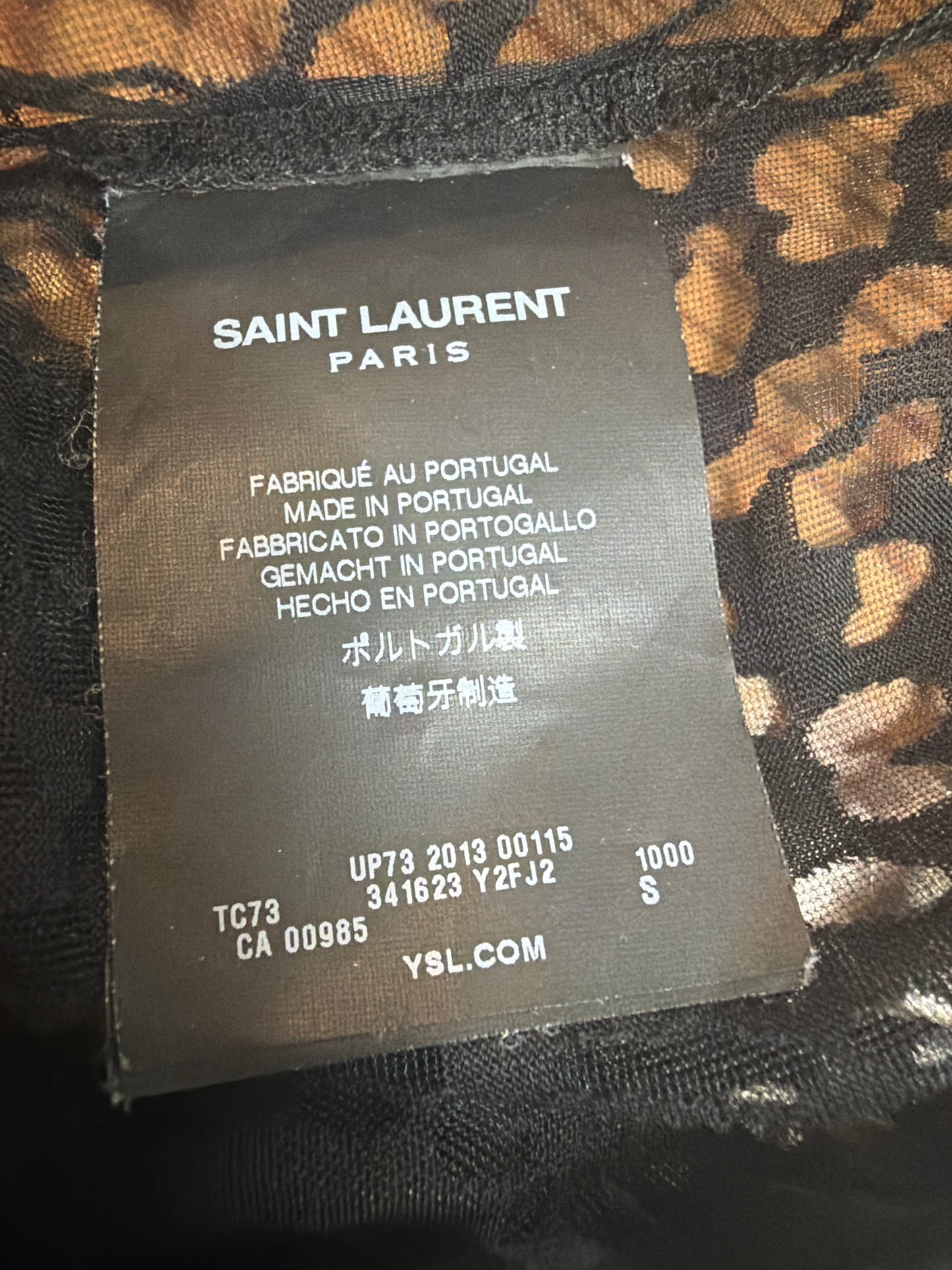 Saint Laurent Paris SS14 Mesh Babycat Tee