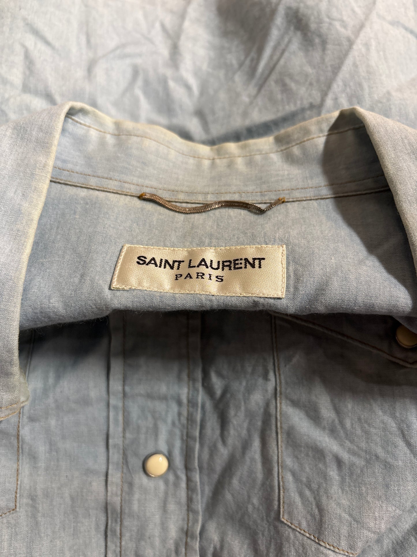 Saint Laurent SS14 Denim Button Up