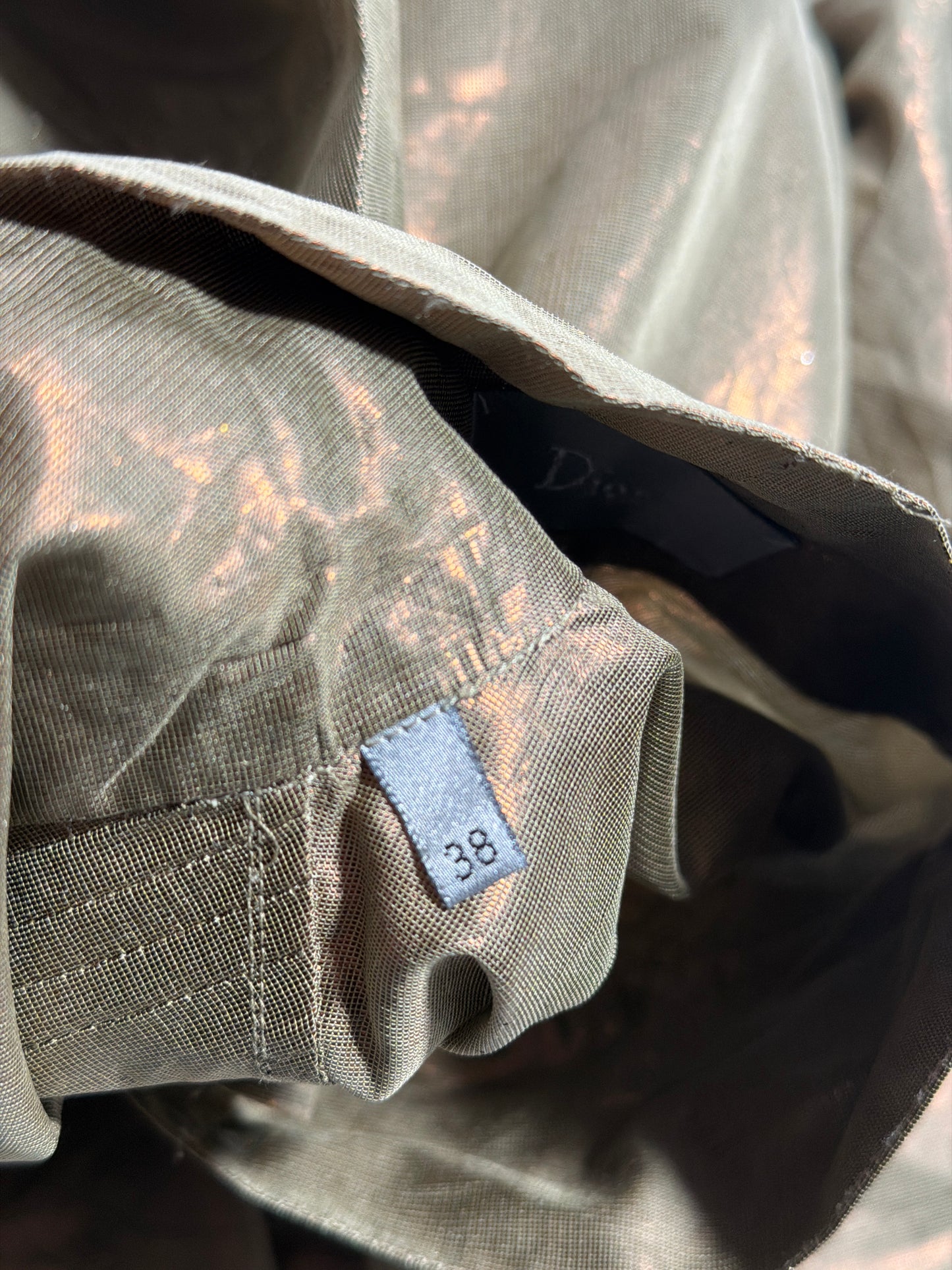 Dior Homme AW05 Gold Silk Pussybow Shirt