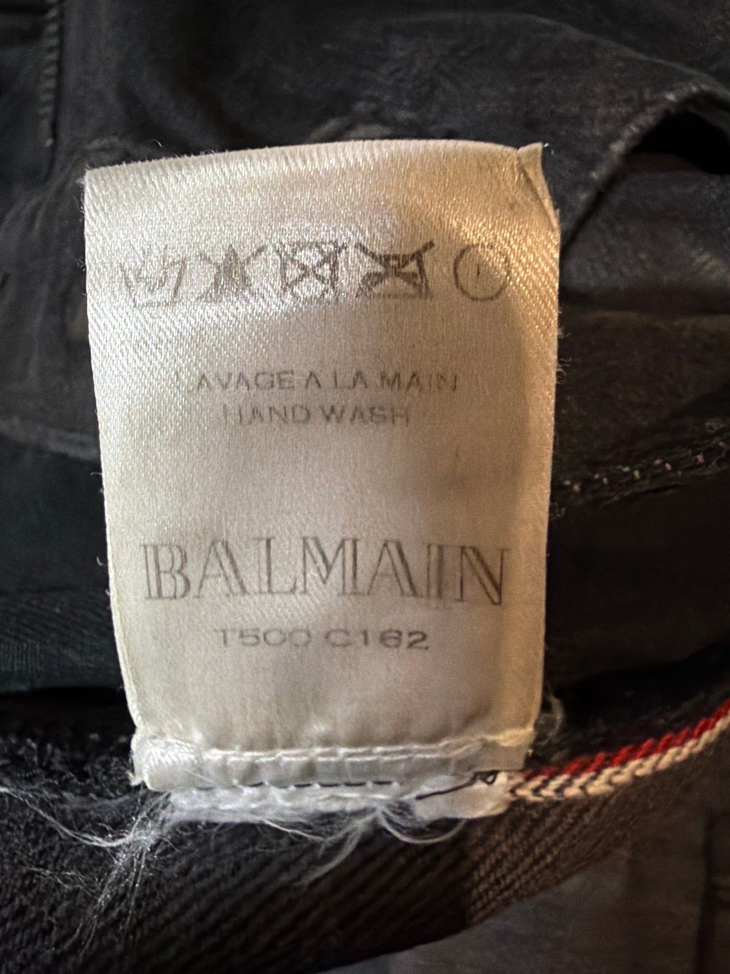 Balmain SS15 Waxed Biker Denim