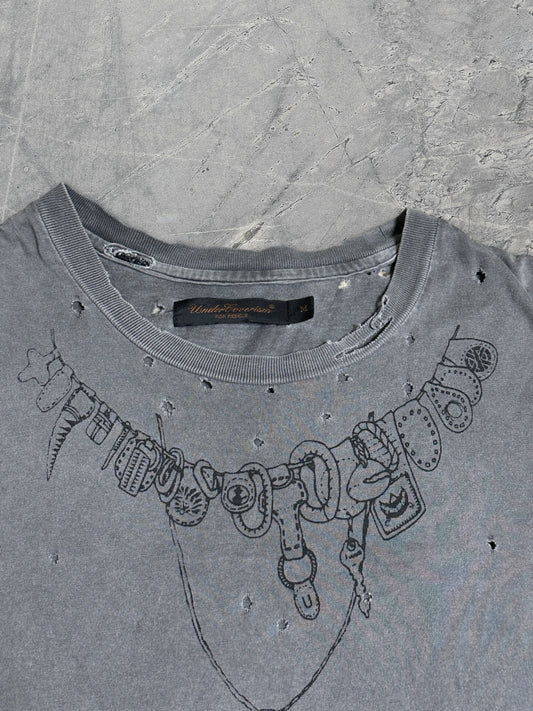 Undercover SS03 Scab Distressed Necklace Print Shirt