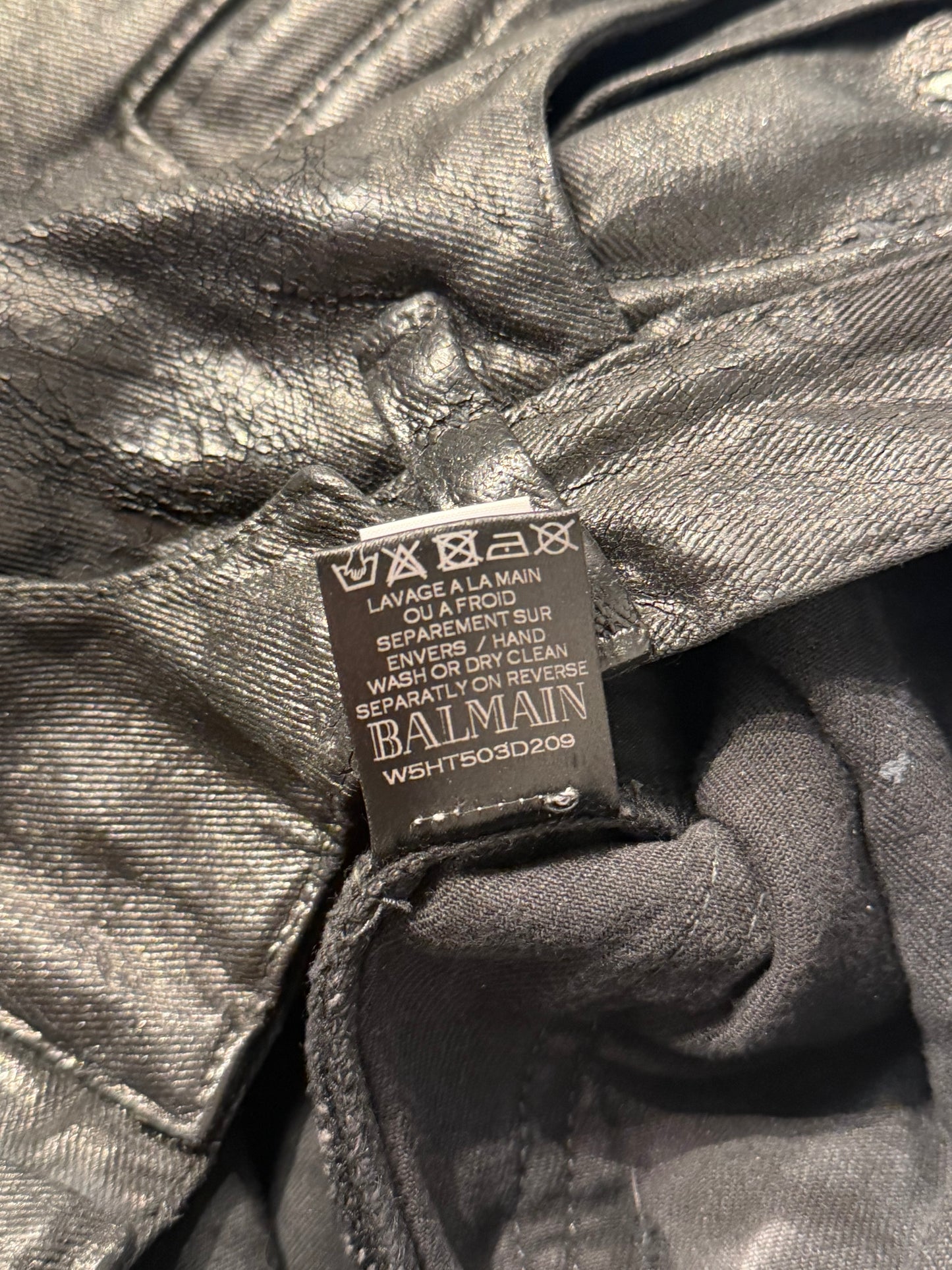 Balmain AW15 Wax Coated Denim