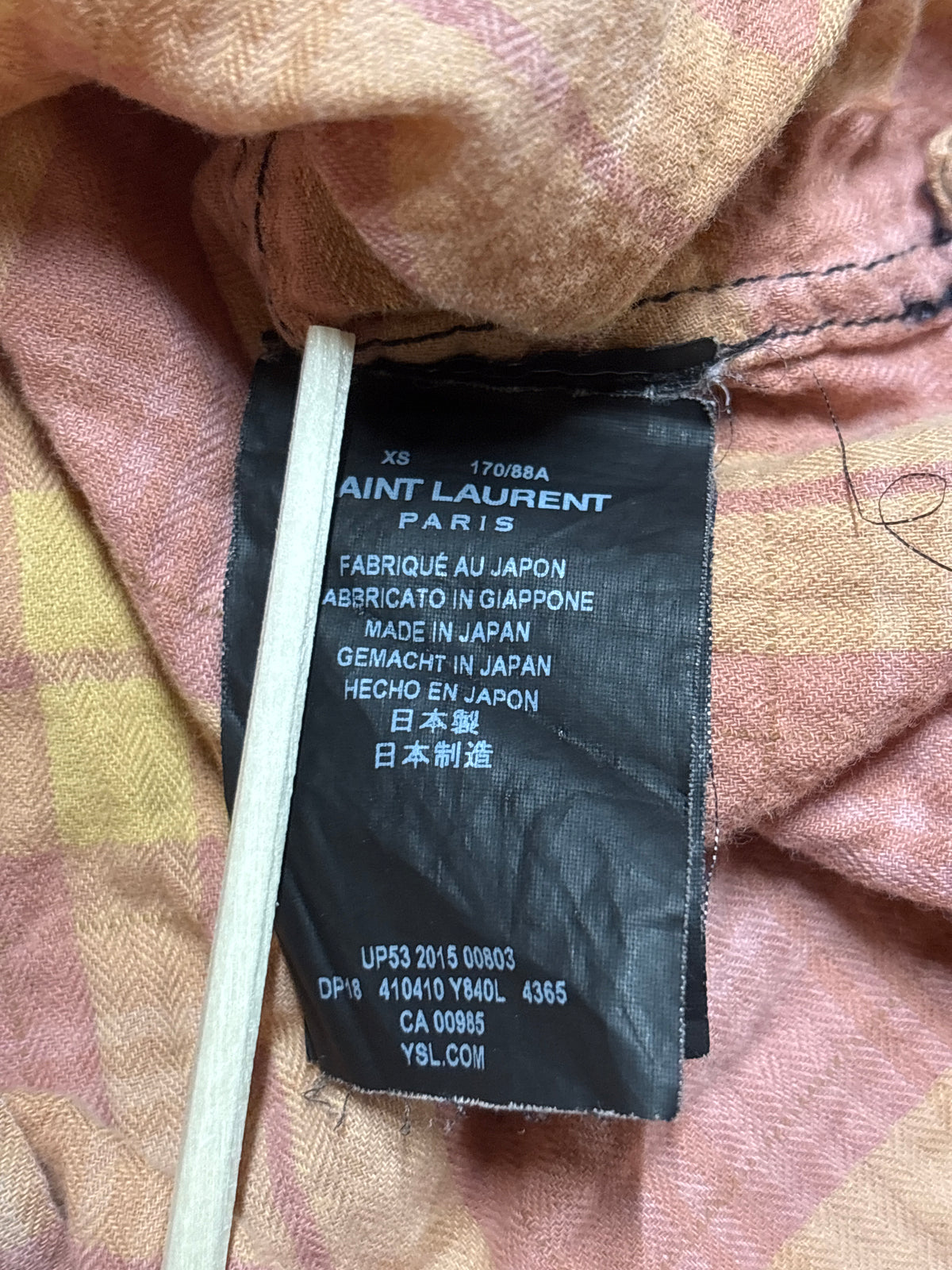 Saint Laurent SS16 Runway Bleached Flannel