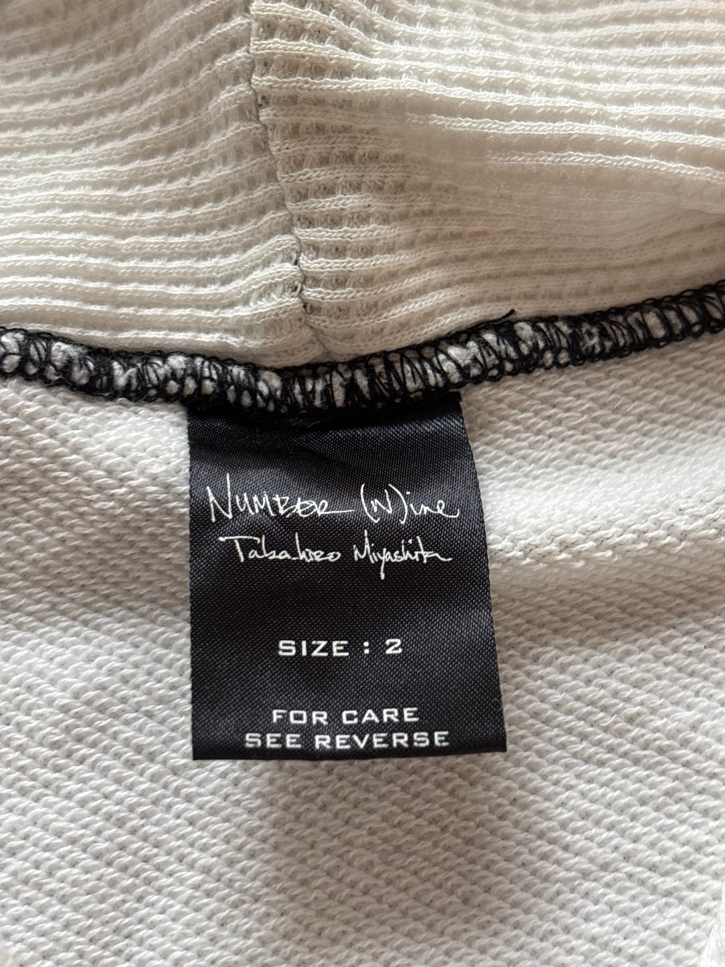 Number (N)ine SS05 White Nightcrawler Distressed Hoodie