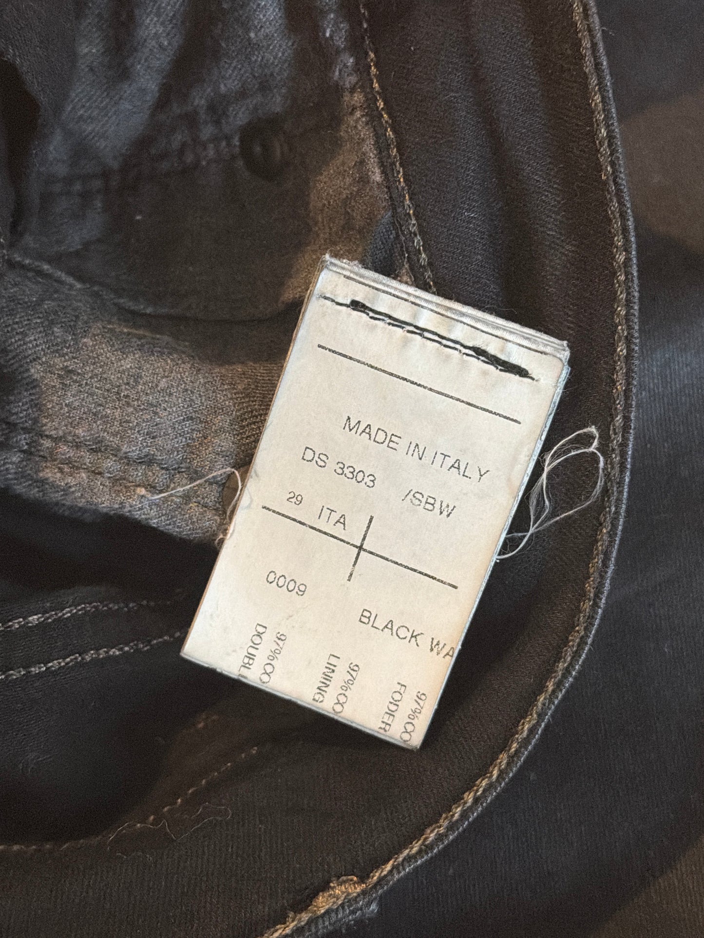 Rick Owens SS12 Black Wax Detroit Denim