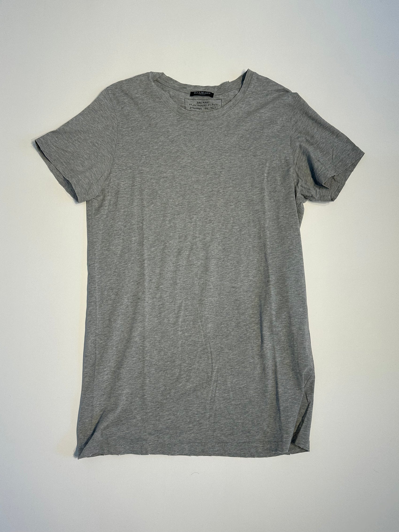 Balmain SS11 Distressed Grey Tee
