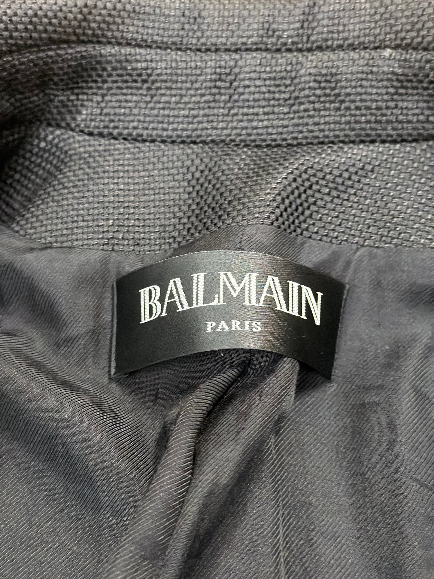 Balmain AW14 Peak Lapel Peacoat