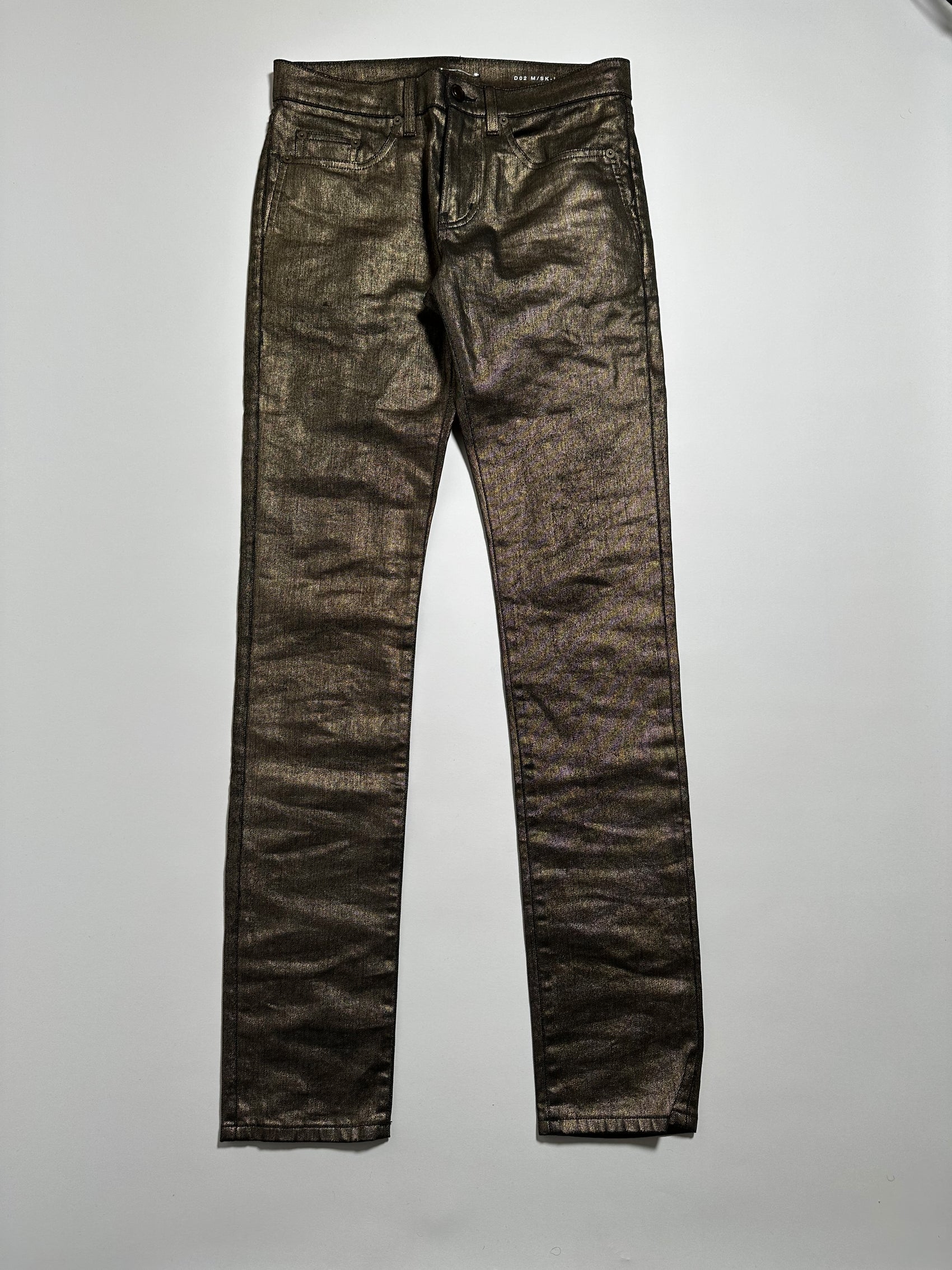 Saint Laurent FW17 Gold Coated Denim