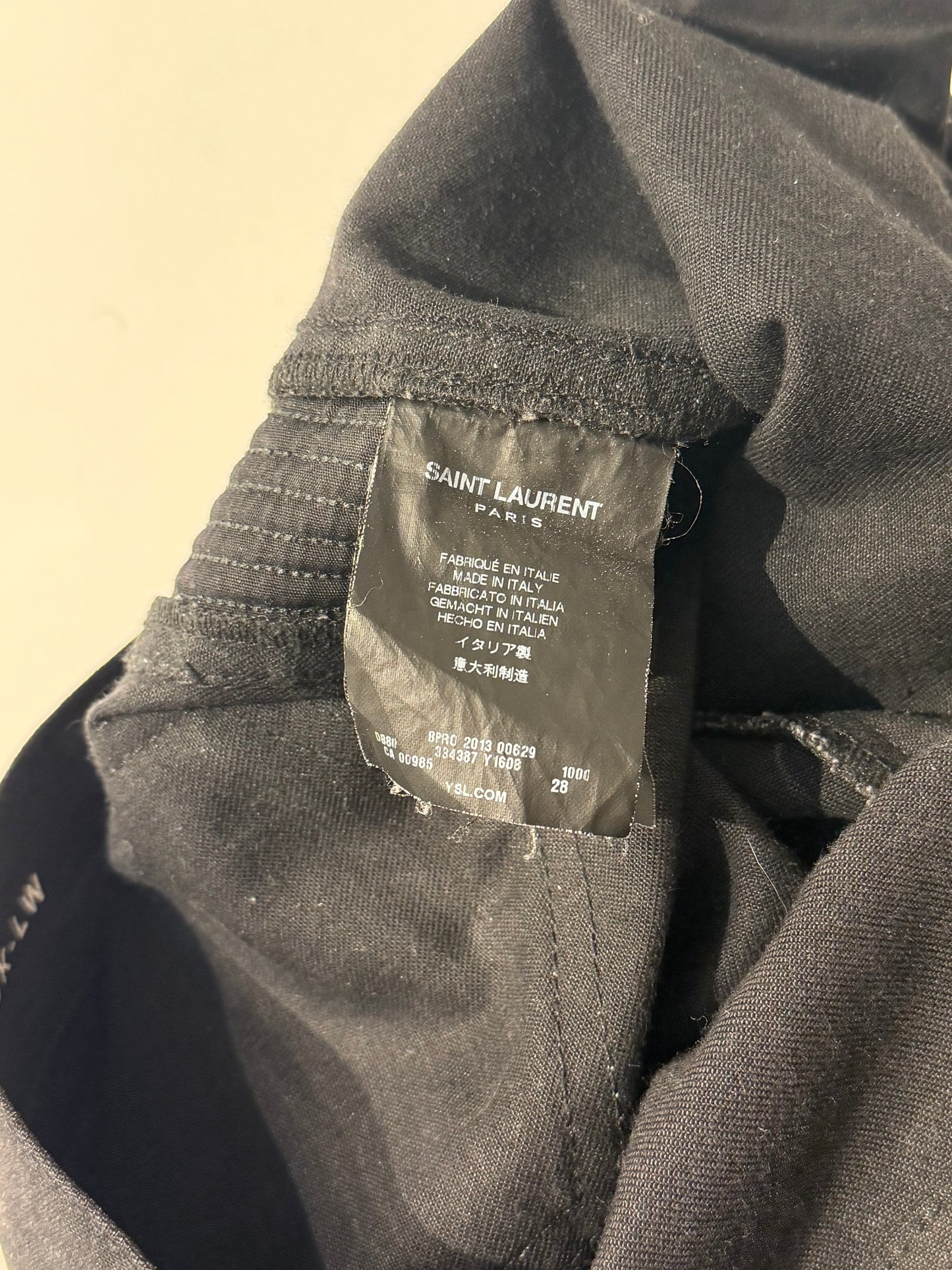 Saint Laurent Paris AW14 Leather Biker Denim