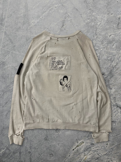 Raf Simons AW01 Riot Patch Distressed Sweater