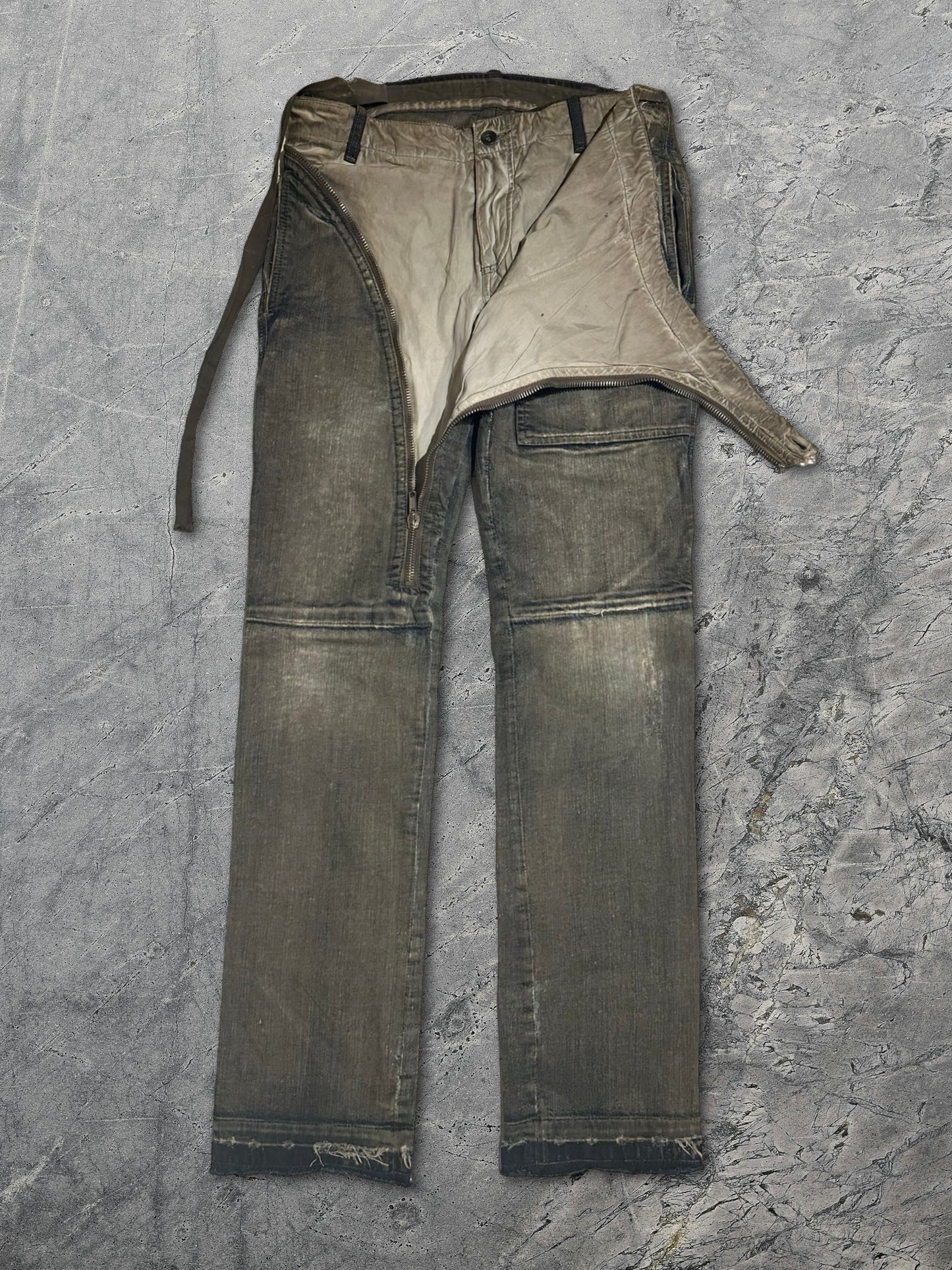 Rick Owens FW07 Double Layer Aircut Denim Dust Wash