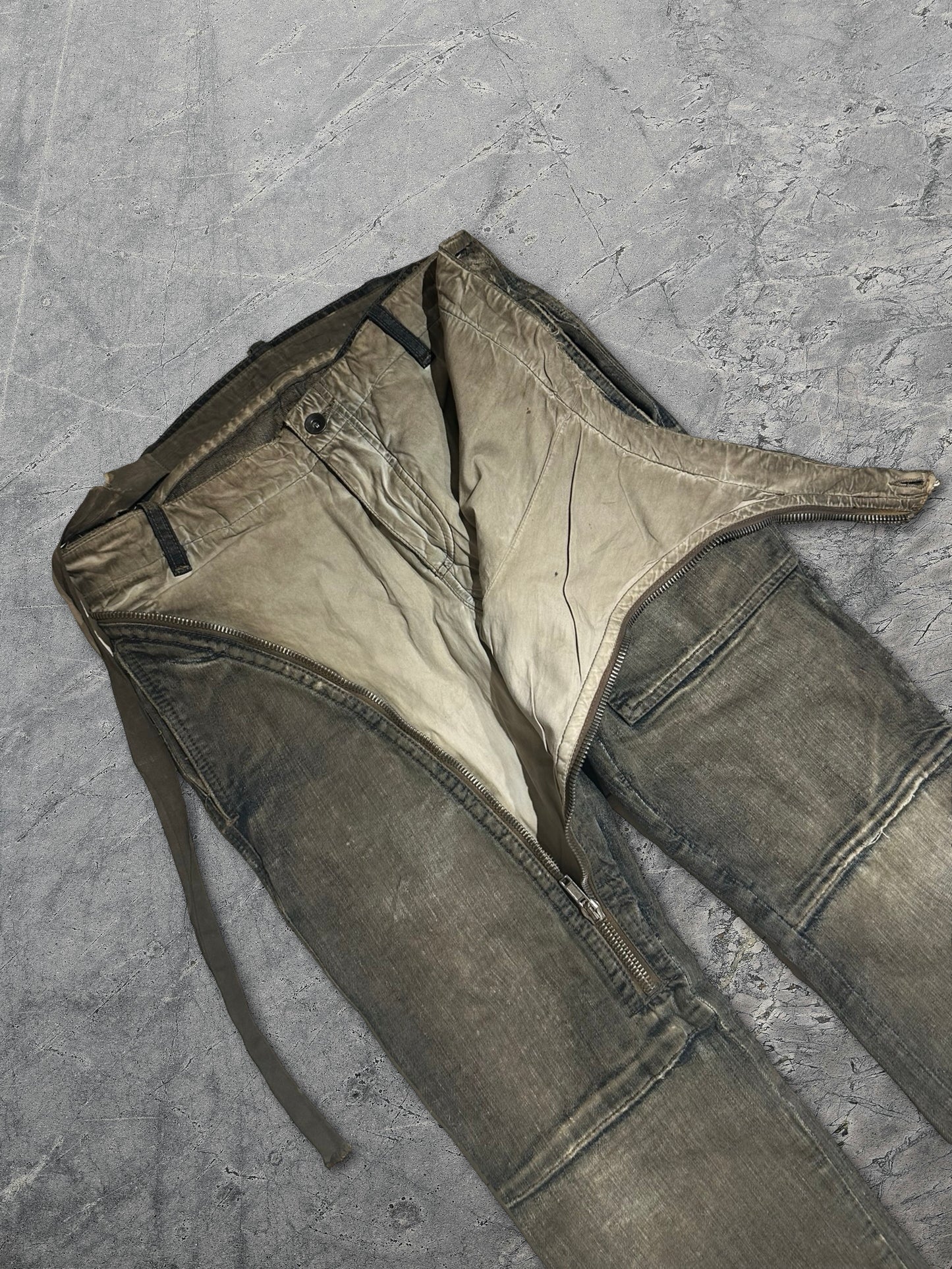 Rick Owens FW07 Double Layer Aircut Denim Dust Wash