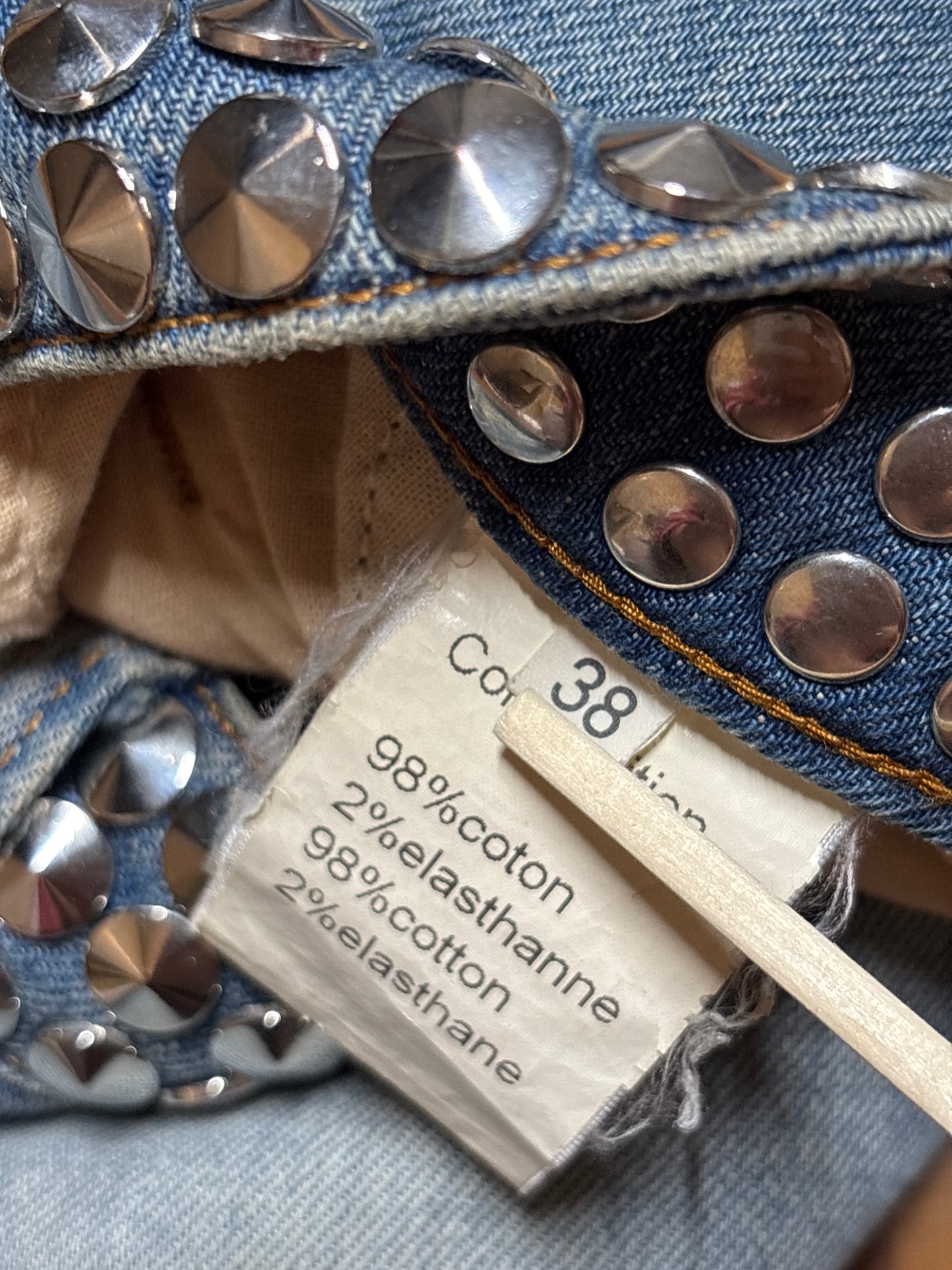 Balmain SS11 Studded Waistband Eagle Coin Denim
