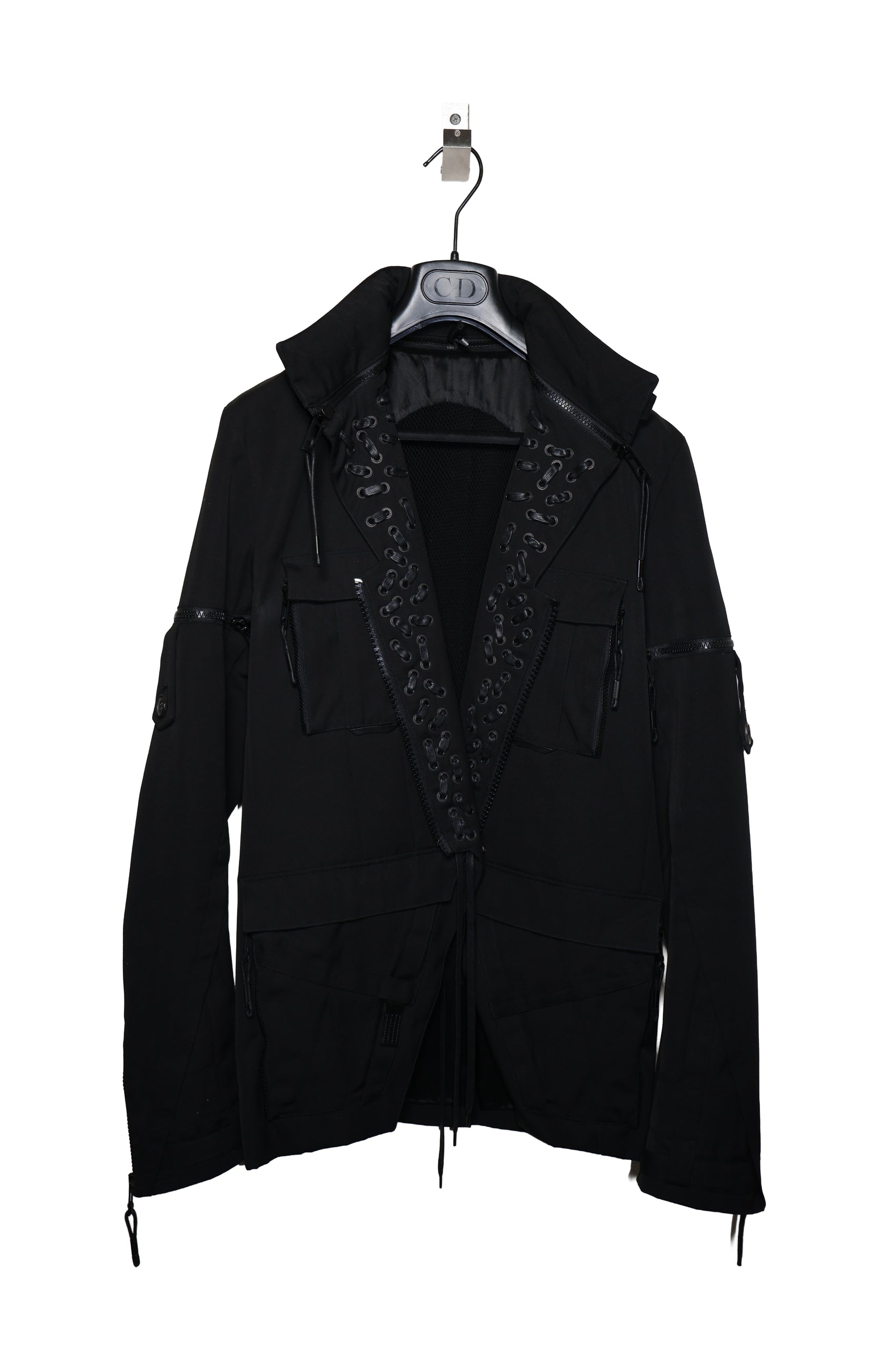 Dior Homme SS04 Strip Laced Convertible Military Jacket