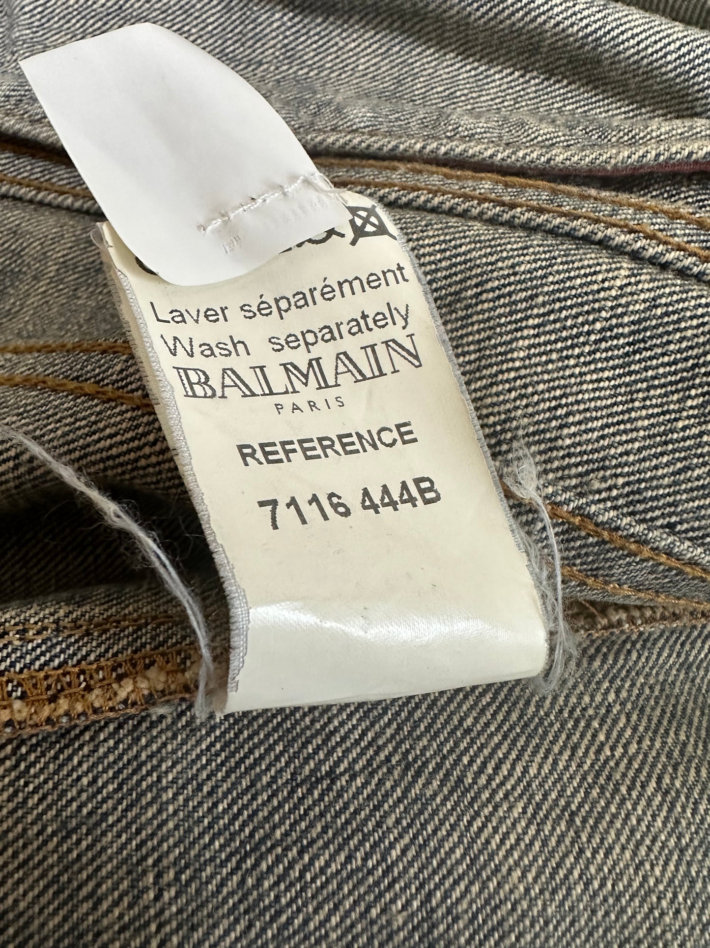 Balmain  SS11 Decarnin Safety Pin Denim Jacket