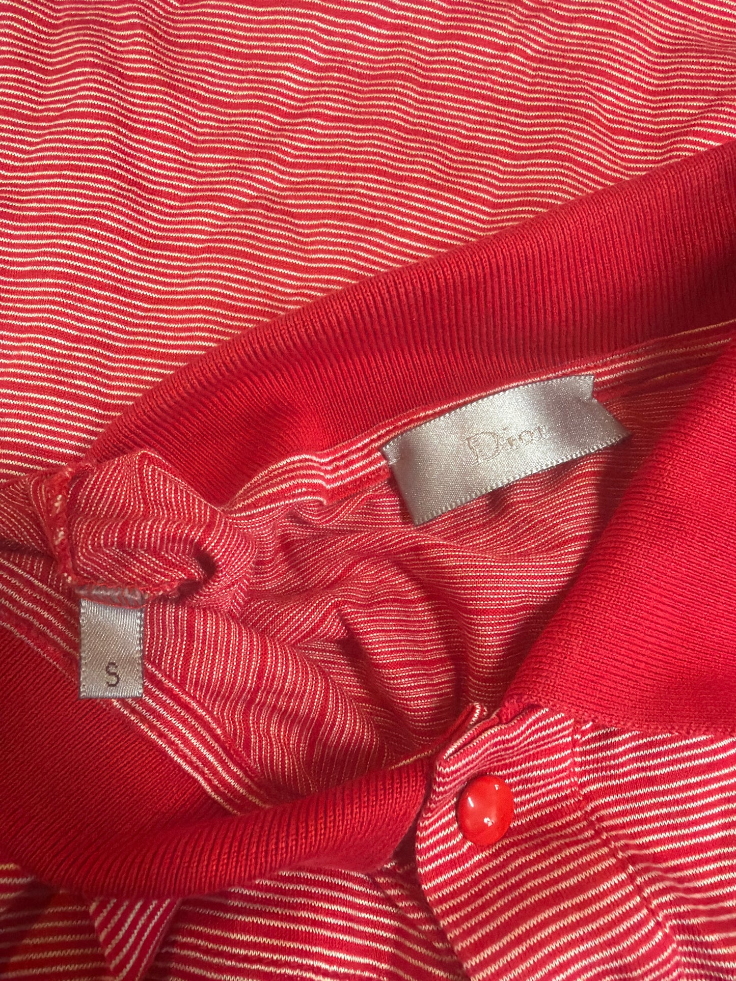 Dior Homme SS07 Striped Single Pocket Polo Shirt