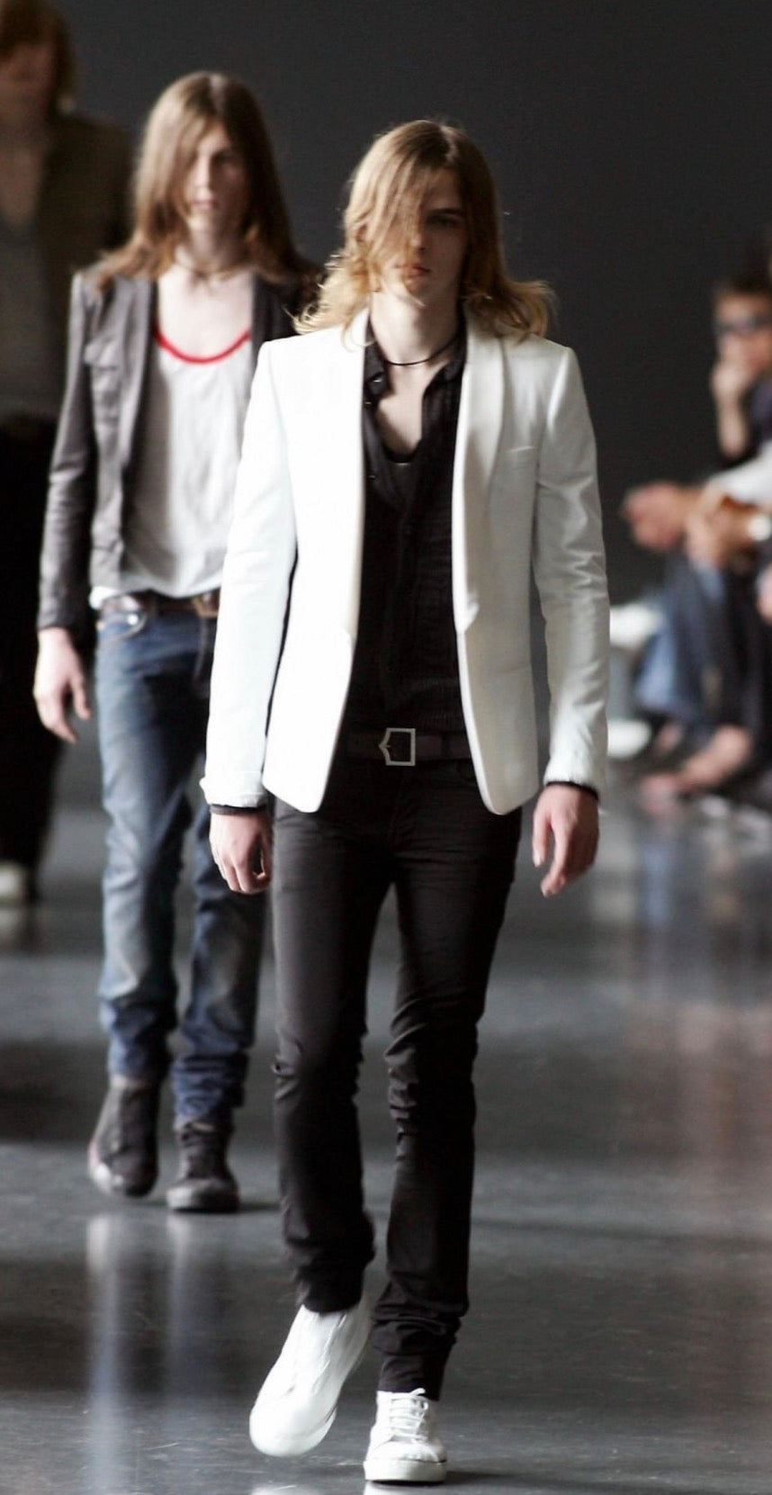 Dior Homme SS05 Runway White Shawl Blazer