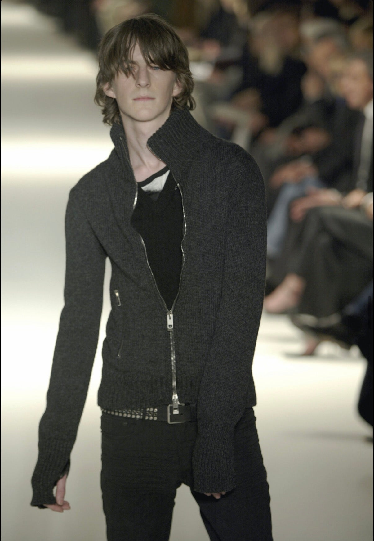 Dior Homme AW04 Votc Runway Zip Up Knit Sweater