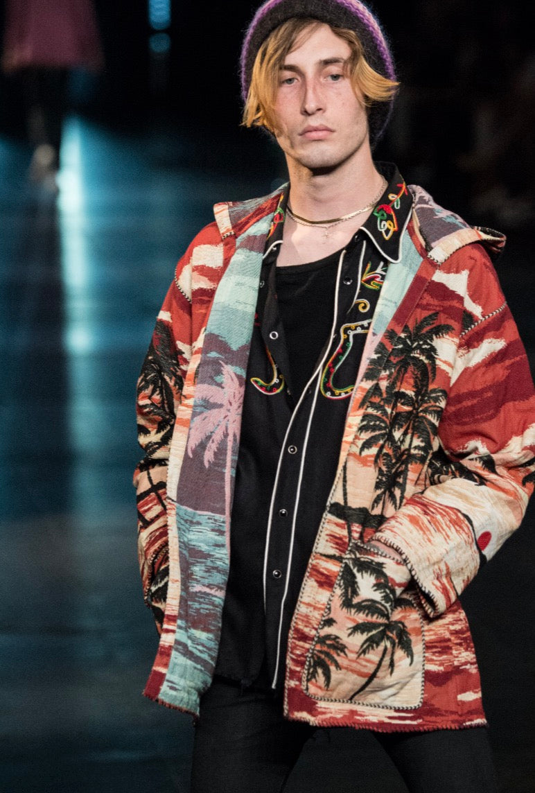 Saint Laurent Paris SS16 Palm Tree Runway Knit Jacket