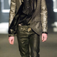 Dior Homme SS04 Strip Runway Coated Lapel Printed Blazer
