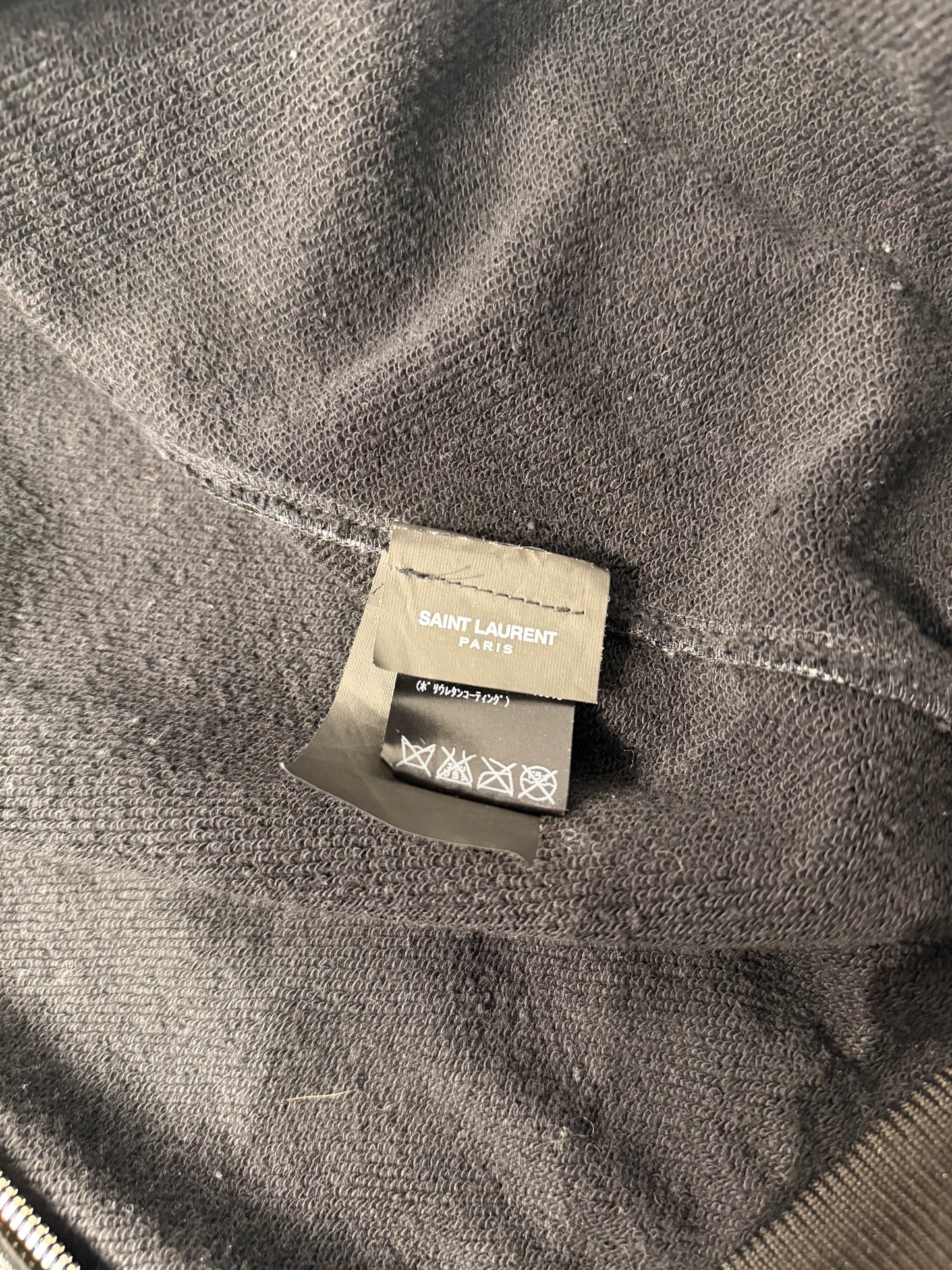 Saint Laurent Paris SS16 Coated Bomber Hoodie