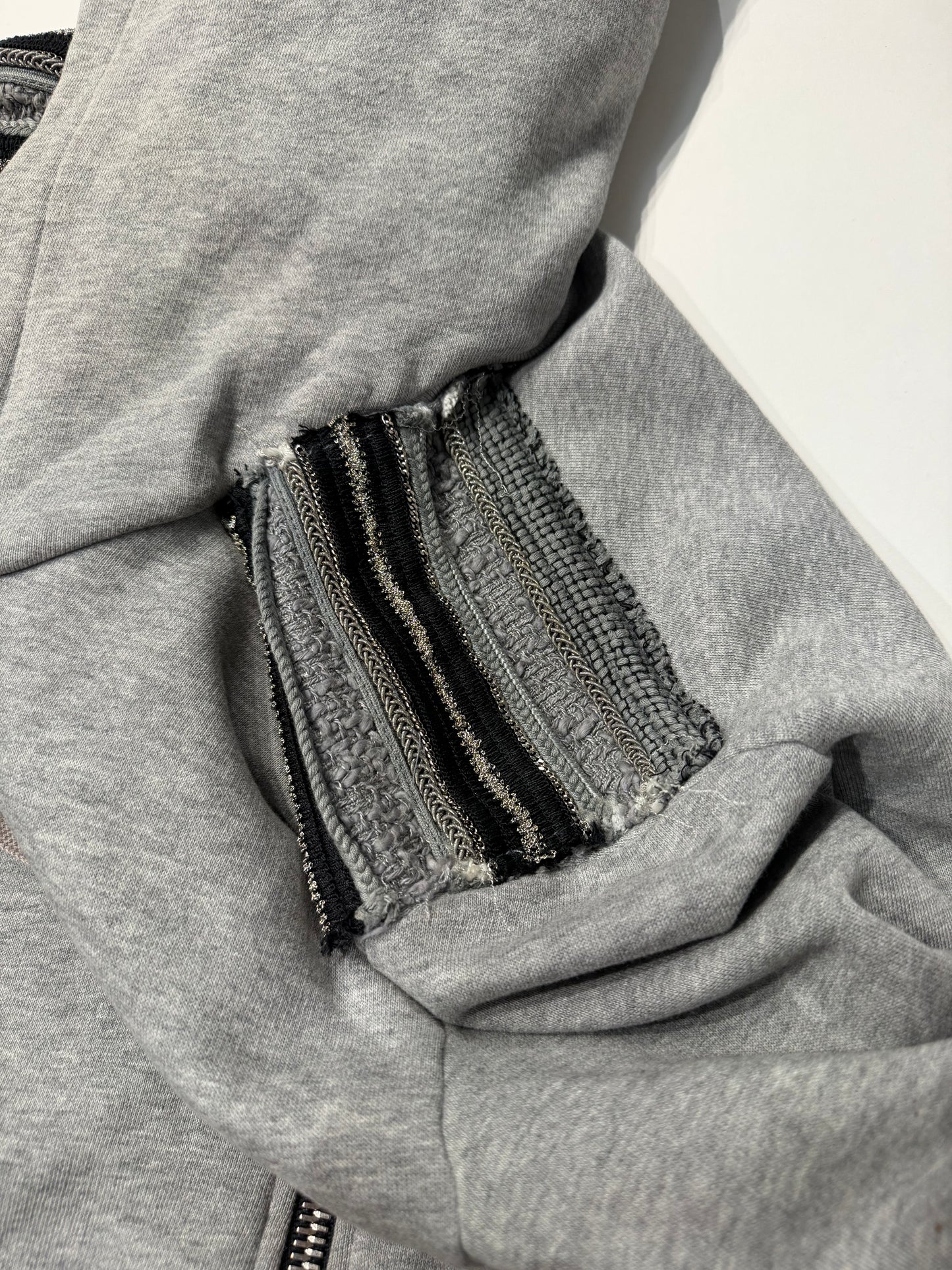 Balmain SS14 Chainmail Epaulette Zip Up Hoodie
