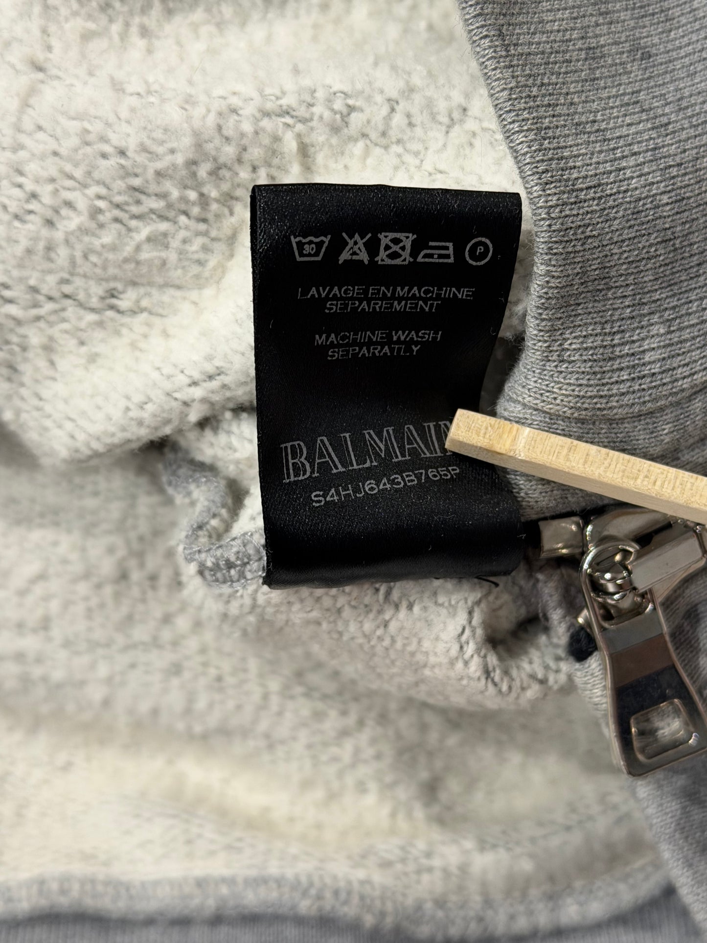 Balmain SS14 Chainmail Epaulette Zip Up Hoodie