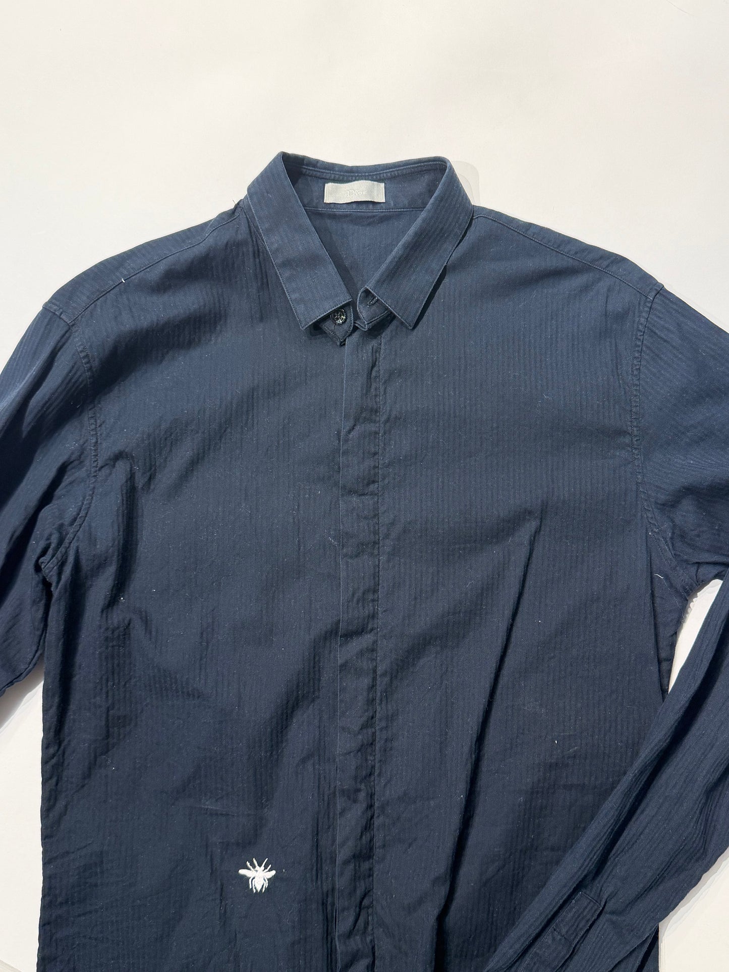 Dior Homme AW03 Luster Pinstripe Bee Dress Shirt