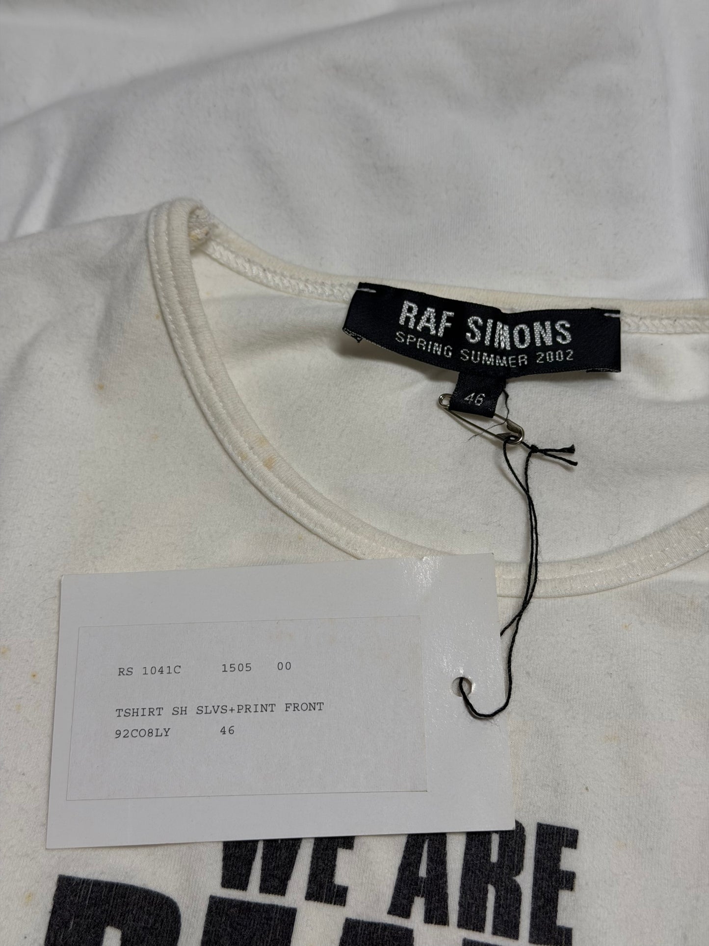 Raf Simons SS02 Willing To Ignite Tee
