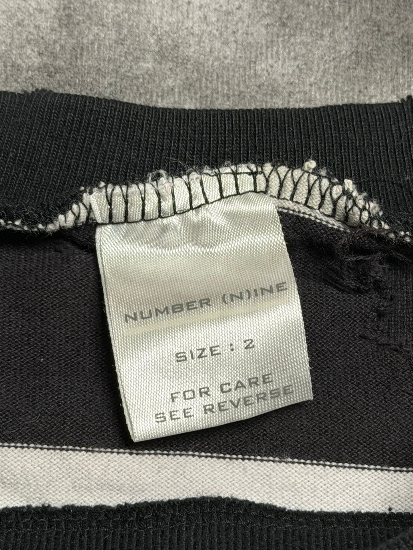 Number (N)ine SS02 Modern Age Distressed Striped Long Sleeve