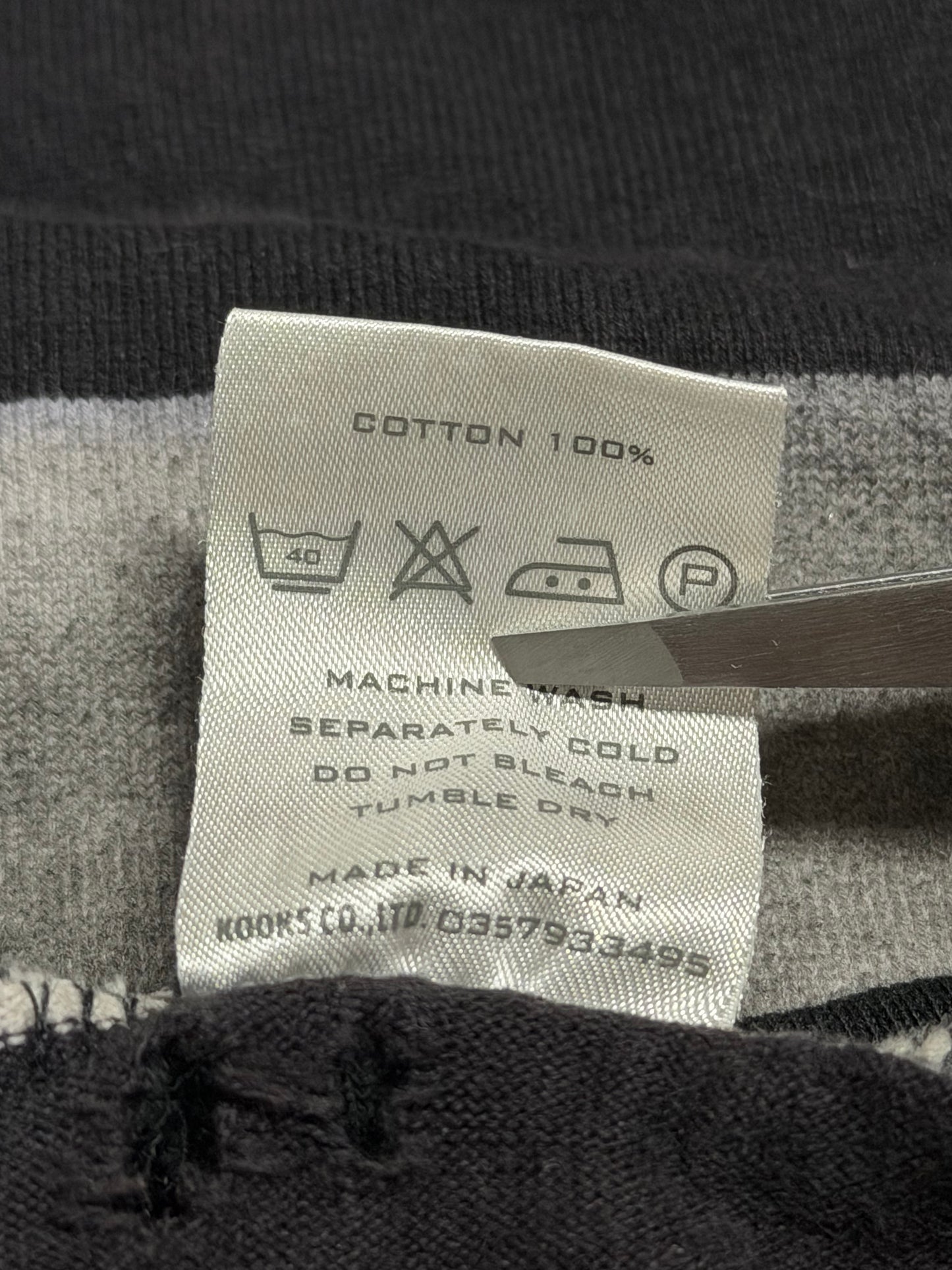 Number (N)ine SS02 Modern Age Distressed Striped Long Sleeve