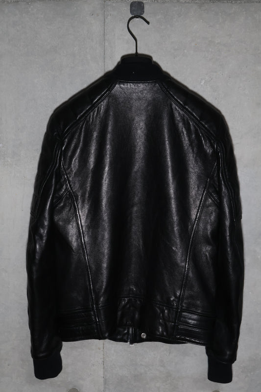 Balmain SS15 Padded Sleeve Leather Jacket