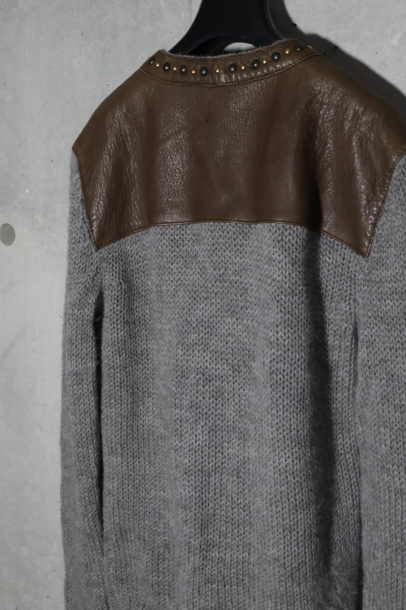 Gucci AW08 Runway Leather Trim Studded Cardigan