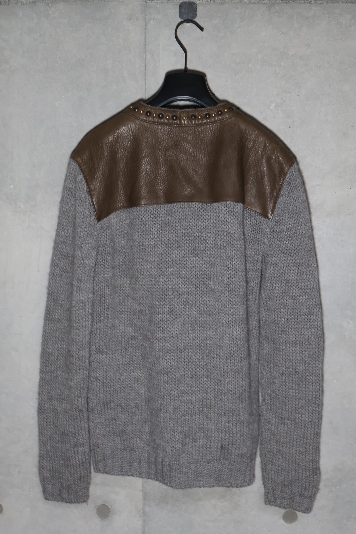 Gucci AW08 Runway Leather Trim Studded Cardigan