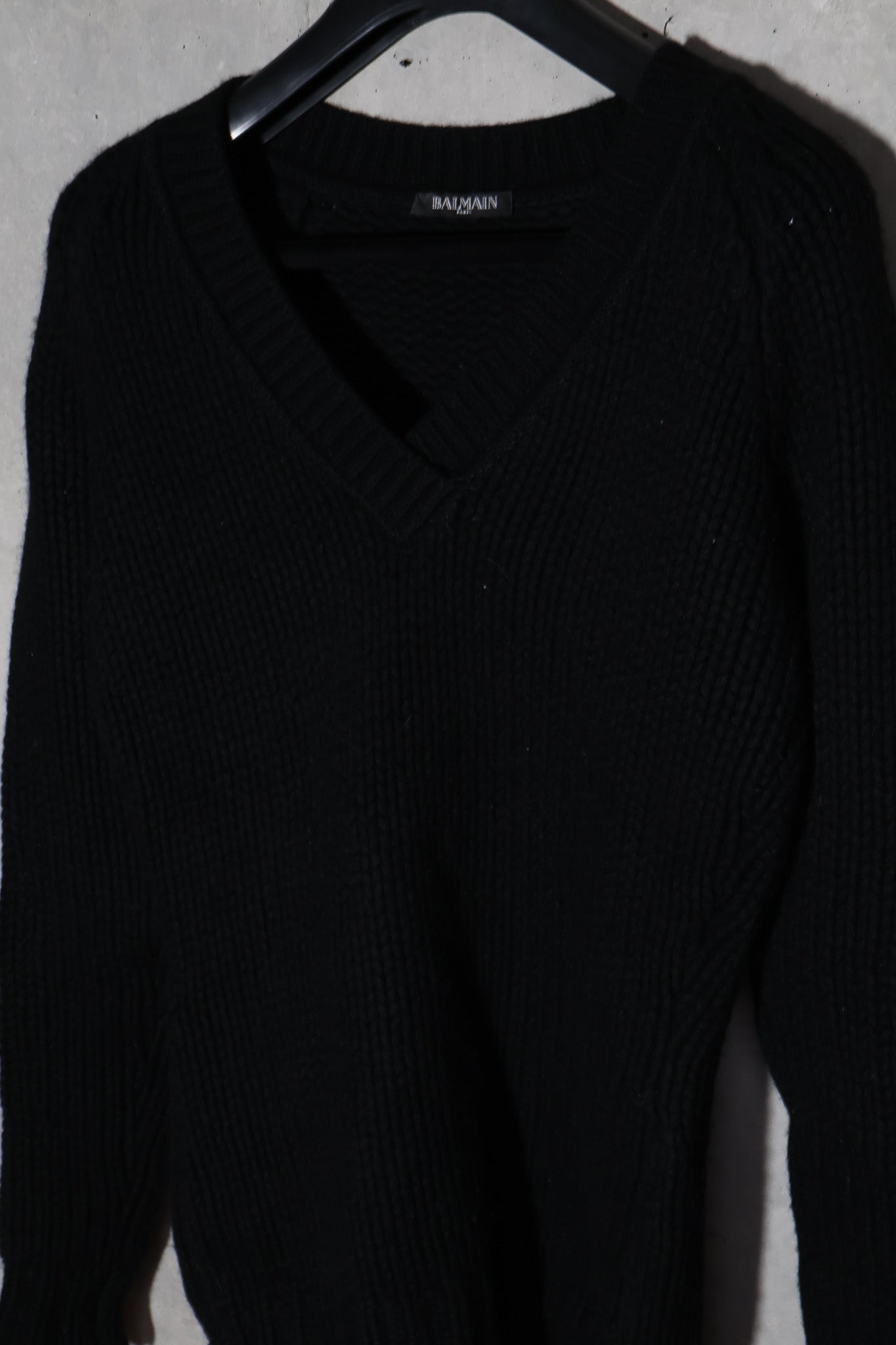 Balmain V-Neck Chunky Knit Sweater